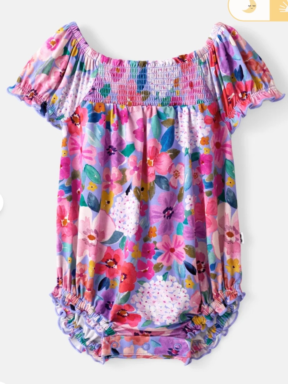 Little Sleepies Sweet Sprigs Smocked Bubble Romper